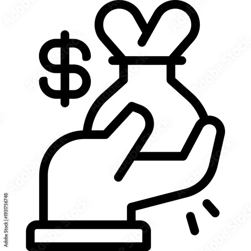 salary line icon. Clean and minimalist vector icon for websites, mobile apps, presentations, and logos. Fully scalable and customizable for any project.