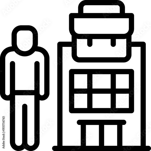 outsourcing line icon. Clean and minimalist vector icon for websites, mobile apps, presentations, and logos. Fully scalable and customizable for any project.