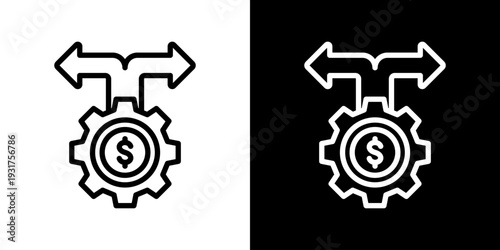 Pivot Icon Set Vector Collection Isolated In Black And White