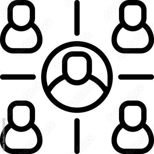 networking line icon. Clean and minimalist vector icon for websites, mobile apps, presentations, and logos. Fully scalable and customizable for any project.