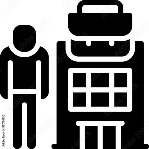 outsourcing glyph icon. Strong and solid vector icon for websites, mobile interfaces, presentations, and visual branding. High quality and easy to edit.