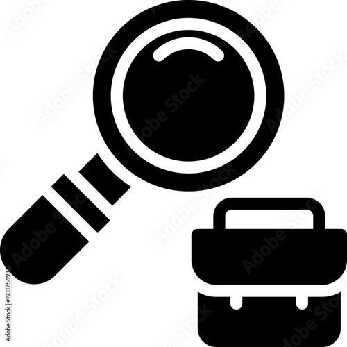 job seeker glyph icon. Strong and solid vector icon for websites, mobile interfaces, presentations, and visual branding. High quality and easy to edit.