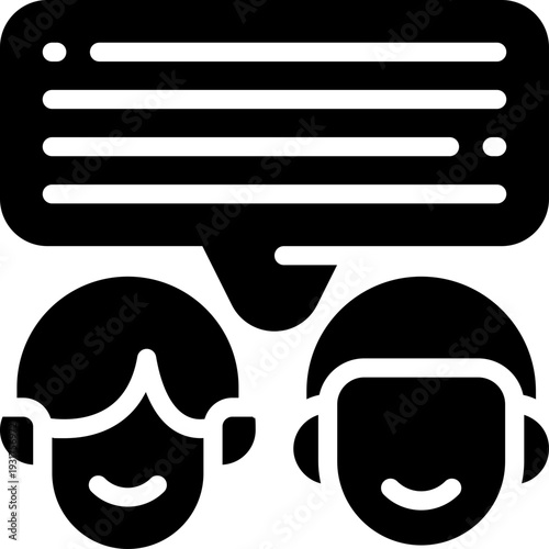 negotiation glyph icon. Strong and solid vector icon for websites, mobile interfaces, presentations, and visual branding. High quality and easy to edit.