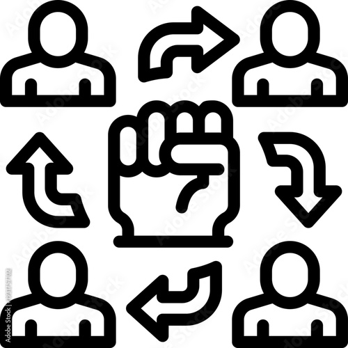 empowerment line icon. Clean and minimalist vector icon for websites, mobile apps, presentations, and logos. Fully scalable and customizable for any project.