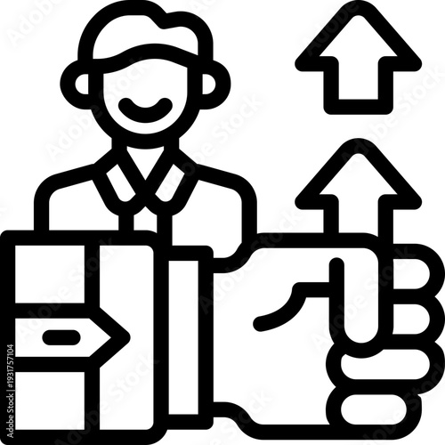 strength line icon. Clean and minimalist vector icon for websites, mobile apps, presentations, and logos. Fully scalable and customizable for any project.