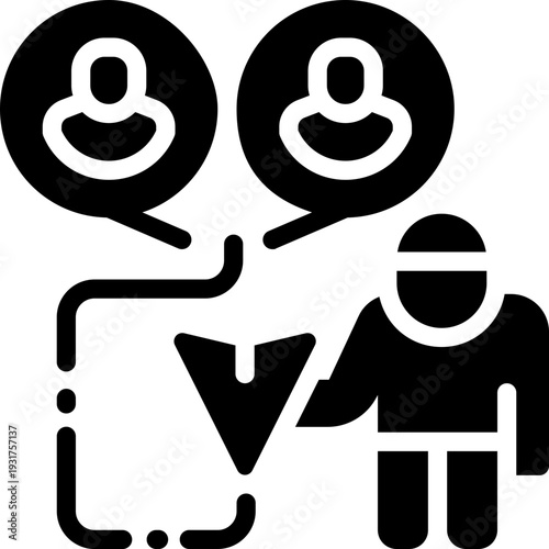 sharing glyph icon. Strong and solid vector icon for websites, mobile interfaces, presentations, and visual branding. High quality and easy to edit.