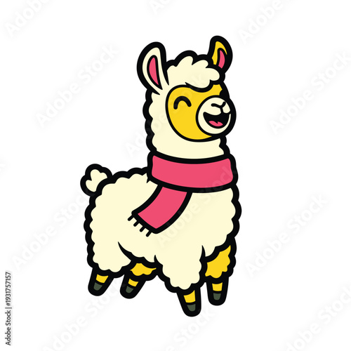 Happy Llama with Scarf.
