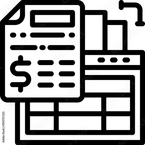 accounting line icon. Clean and minimalist vector icon for websites, mobile apps, presentations, and logos. Fully scalable and customizable for any project.