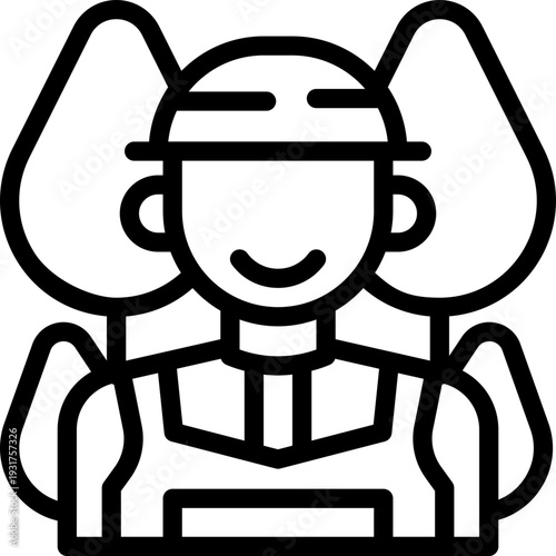 landscaper line icon. Clean and minimalist vector icon for websites, mobile apps, presentations, and logos. Fully scalable and customizable for any project.