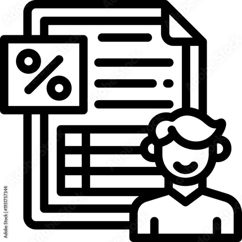 tax consultant line icon. Clean and minimalist vector icon for websites, mobile apps, presentations, and logos. Fully scalable and customizable for any project.