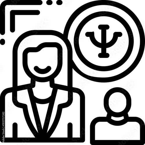 psychologist line icon. Clean and minimalist vector icon for websites, mobile apps, presentations, and logos. Fully scalable and customizable for any project.