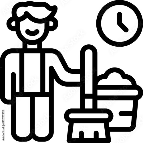 cleaner line icon. Clean and minimalist vector icon for websites, mobile apps, presentations, and logos. Fully scalable and customizable for any project.