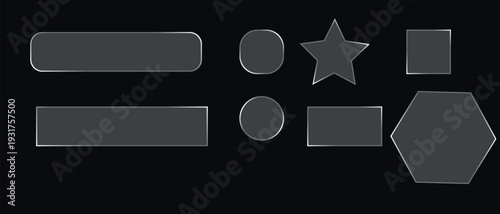 Liquid glassy  transparent  shape with black background 