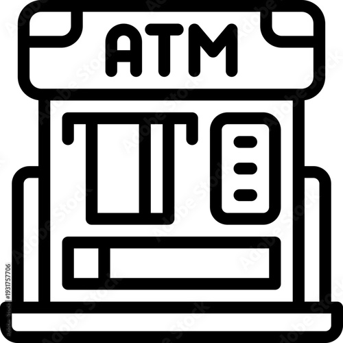 atm line icon. Clean and minimalist vector icon for websites, mobile apps, presentations, and logos. Fully scalable and customizable for any project.