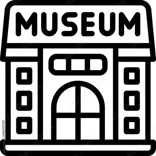 museum line icon. Clean and minimalist vector icon for websites, mobile apps, presentations, and logos. Fully scalable and customizable for any project.