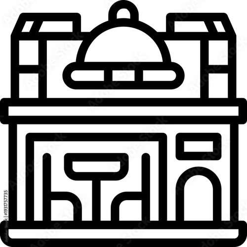 restaurant line icon. Clean and minimalist vector icon for websites, mobile apps, presentations, and logos. Fully scalable and customizable for any project.