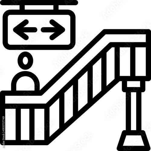 escalator line icon. Clean and minimalist vector icon for websites, mobile apps, presentations, and logos. Fully scalable and customizable for any project.