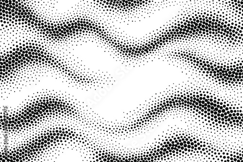 Black and white dotted dotwork wavy lines geometric graphic design