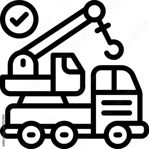 crane line icon. Clean and minimalist vector icon for websites, mobile apps, presentations, and logos. Fully scalable and customizable for any project.