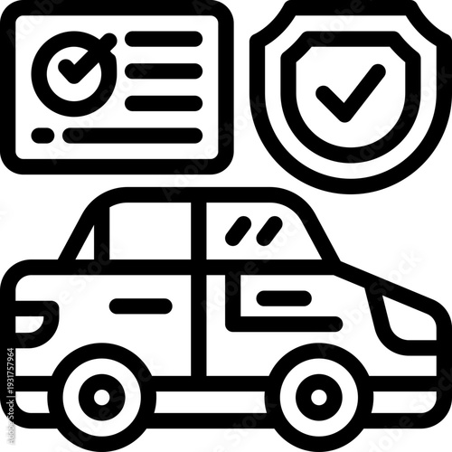 car insurance line icon. Clean and minimalist vector icon for websites, mobile apps, presentations, and logos. Fully scalable and customizable for any project.