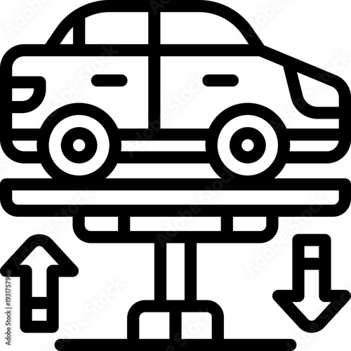 car lift line icon. Clean and minimalist vector icon for websites, mobile apps, presentations, and logos. Fully scalable and customizable for any project.