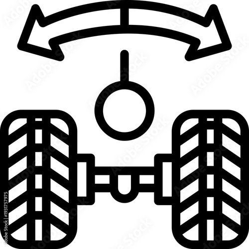 wheel alignment line icon. Clean and minimalist vector icon for websites, mobile apps, presentations, and logos. Fully scalable and customizable for any project.