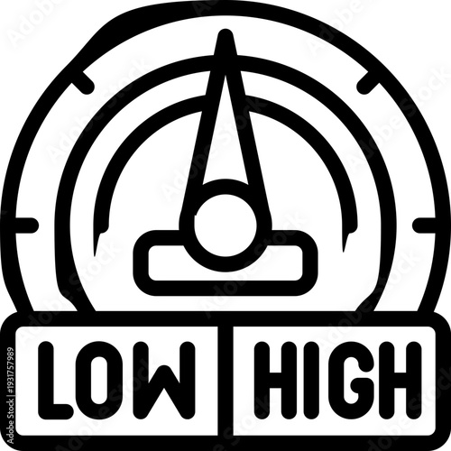 speedometer line icon. Clean and minimalist vector icon for websites, mobile apps, presentations, and logos. Fully scalable and customizable for any project.