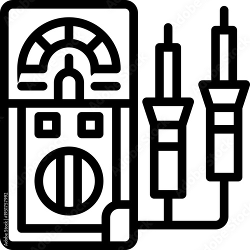 voltmeter line icon. Clean and minimalist vector icon for websites, mobile apps, presentations, and logos. Fully scalable and customizable for any project.