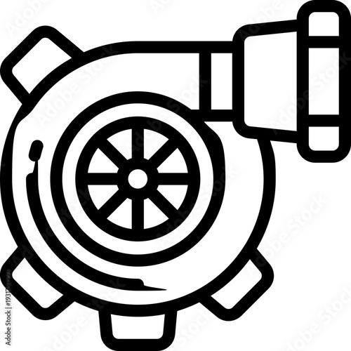 turbo line icon. Clean and minimalist vector icon for websites, mobile apps, presentations, and logos. Fully scalable and customizable for any project.