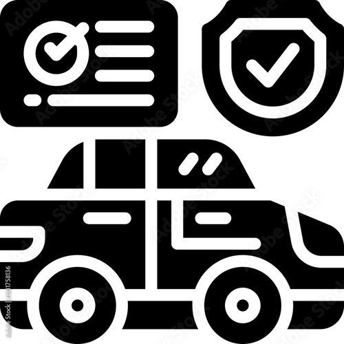 car insurance glyph icon. Strong and solid vector icon for websites, mobile interfaces, presentations, and visual branding. High quality and easy to edit.
