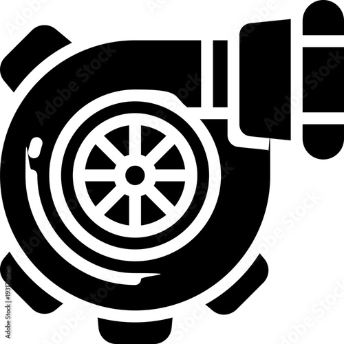 turbo glyph icon. Strong and solid vector icon for websites, mobile interfaces, presentations, and visual branding. High quality and easy to edit.