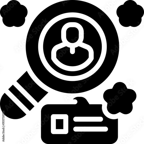 talent search glyph icon. Strong and solid vector icon for websites, mobile interfaces, presentations, and visual branding. High quality and easy to edit.