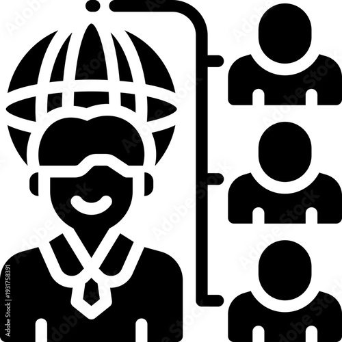 outsourcing glyph icon. Strong and solid vector icon for websites, mobile interfaces, presentations, and visual branding. High quality and easy to edit.