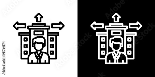 Outsourcing Icon Set Vector Collection Isolated In Black And White