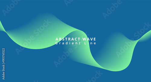 A vibrant abstract wave with a gradient line on a blue background