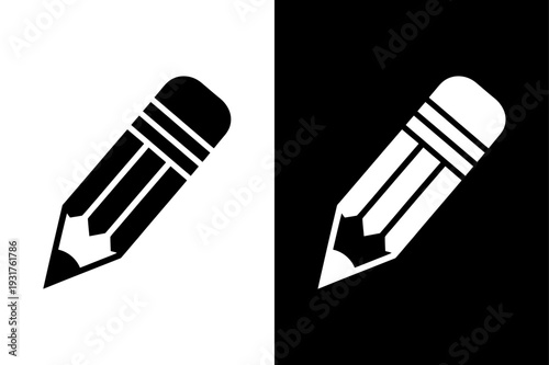 pencil icon vector illustration black white background