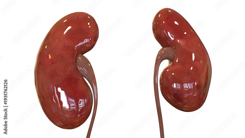 Obraz premium Human Internal Organ of Urinary System Kidneys Anatomy X-ray 3D rendering