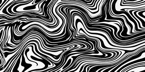 Optical illusion featuring swirling black and white lines creating a wavy effect