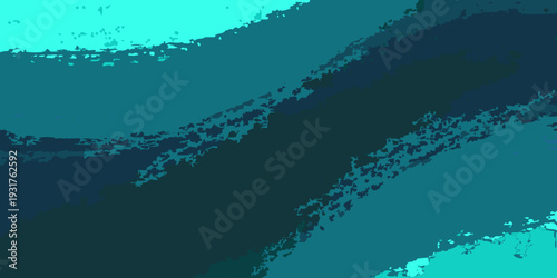 Abstract teal and dark turquoise gradient with scattered shapes