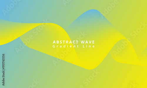 A vibrant abstract wave gradient line design with yellow and blue colors