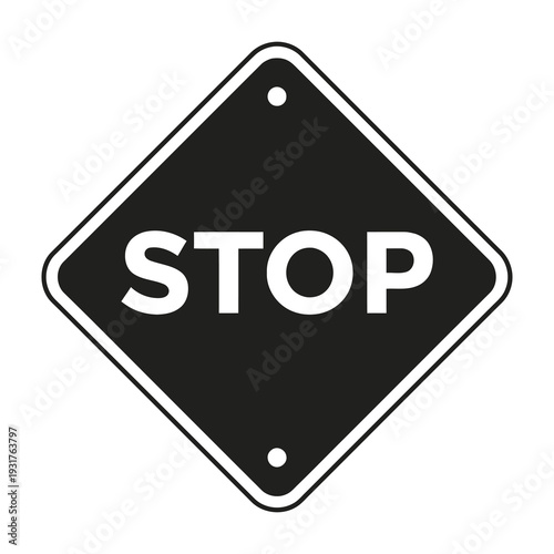 Bold stop sign design for safety awareness and instructional graphics