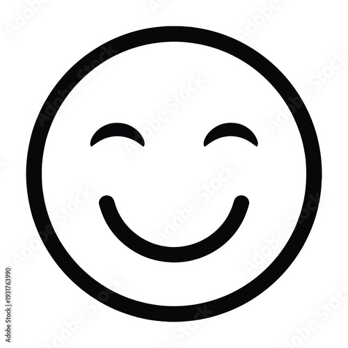 Smiling face symbol expressing happiness and positivity in minimalist style