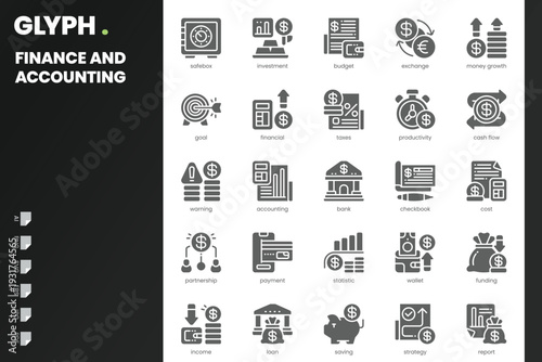 Finance and Accounting Icon pack for your website, mobile, presentation, and logo design. Finance and Accounting Icon outline design. Vector graphics illustration and editable stroke.