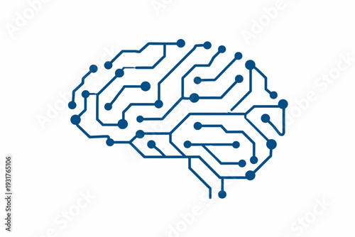 Cerebro en estilo digital geométrico
