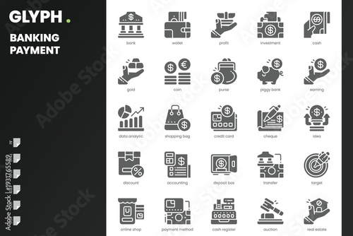 Banking Payment Icon pack for your website, mobile, presentation, and logo design. Banking Payment Icon outline design. Vector graphics illustration and editable stroke.