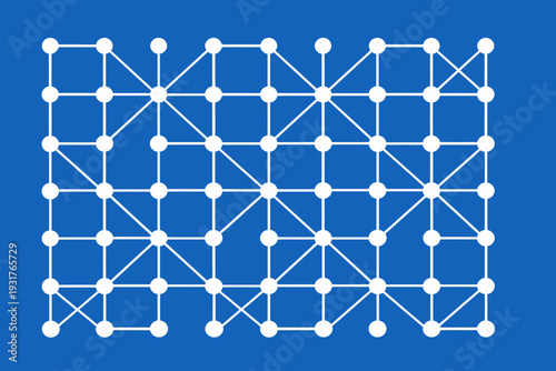 Red de nodos conectados en azul