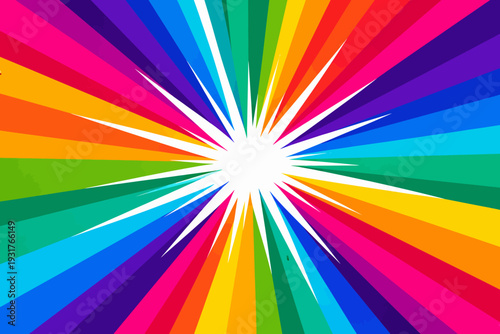 Explosión radial de colores vibrantes