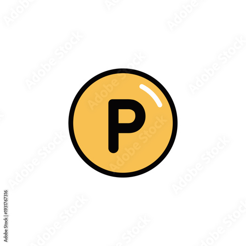 シンプルマネーアイコンシリーズ：ポイントコインアイコン