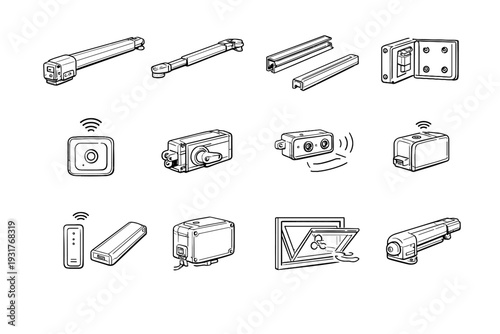 Icon control vector smart window sealed casing guide aluminum modern extendable obstacle
