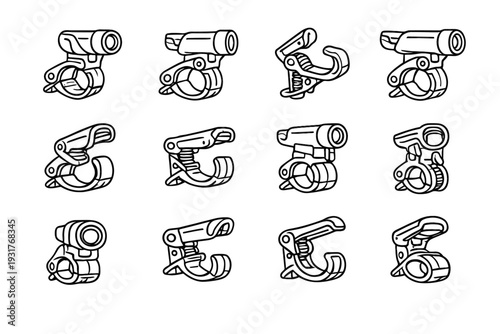 Icon stable bicycle pads attachment bike light clip body inner vector simple